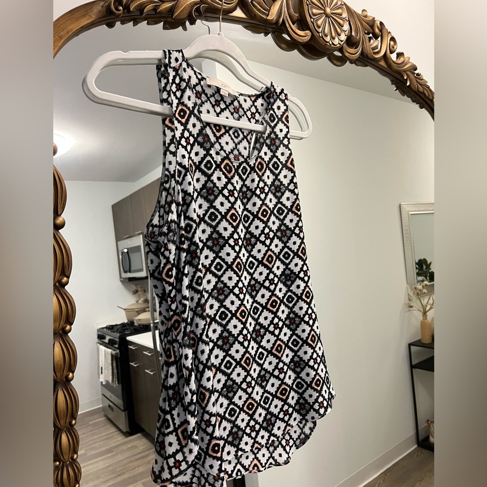 Loft small patterned tank top. Tribal print